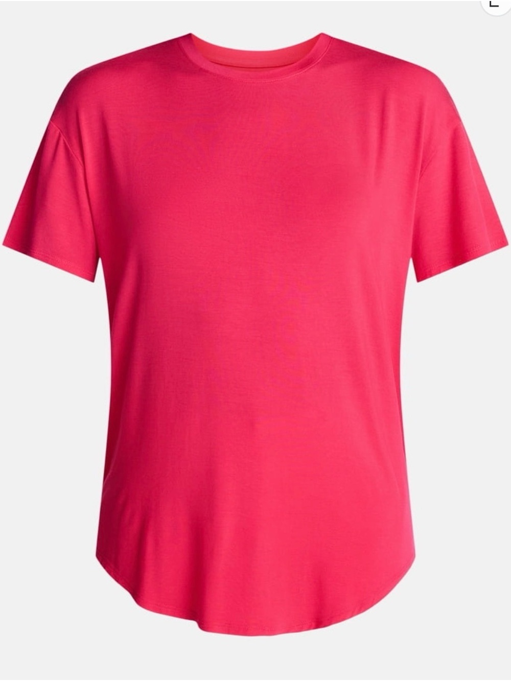 Time and Tru Women's Crewneck Short Sleeve Tee - Hot Pink